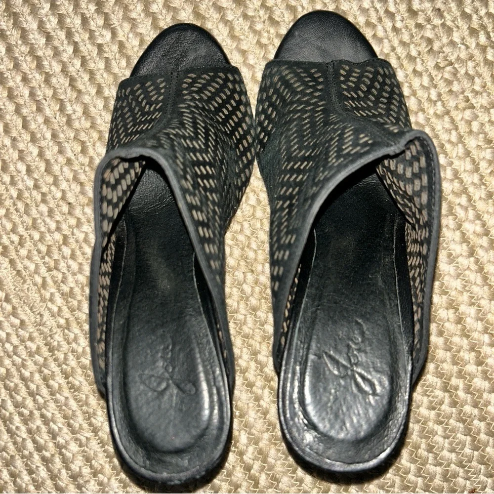 Joie Black Cutout Wedge Sandals